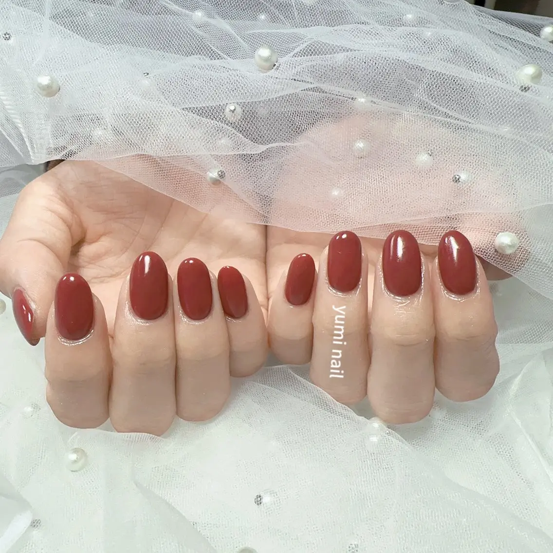 ネイル ワンカラーネイル ハンドネイル 𝐲𝐮𝐦𝐢🎀 長さ出しデザイン専門のネイルデザイン