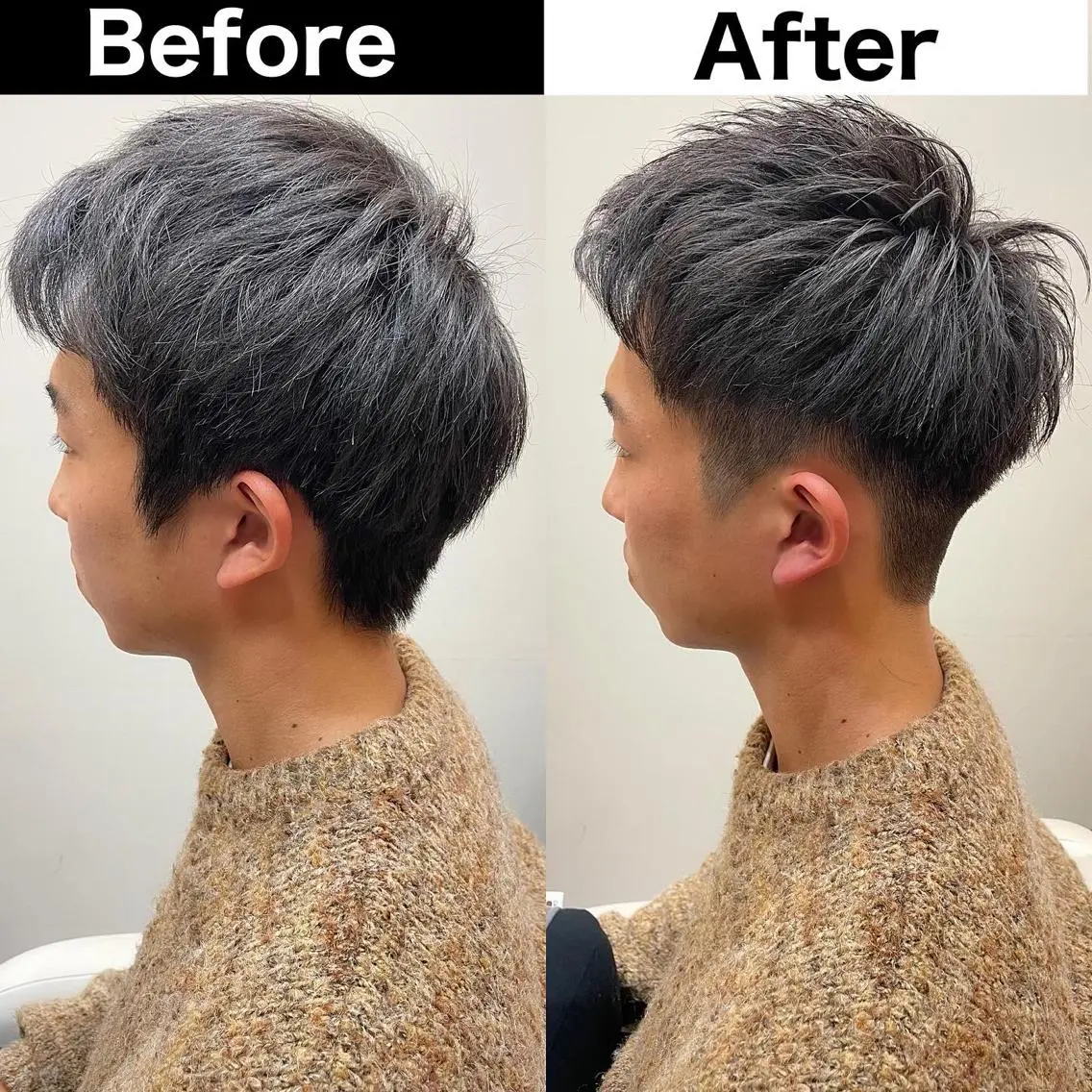 メンズ ビジネス メンズ就活ヘア メンズパーマ ツーブロック 刈り上げ Soleria 田中慎一のヘアスタイル