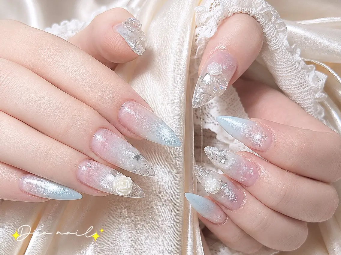 ネイル フットネイル 韓国ネイル レース マグネットネイル ニュアンスネイル ハンドネイル Dia nail サロンのネイルデザイン