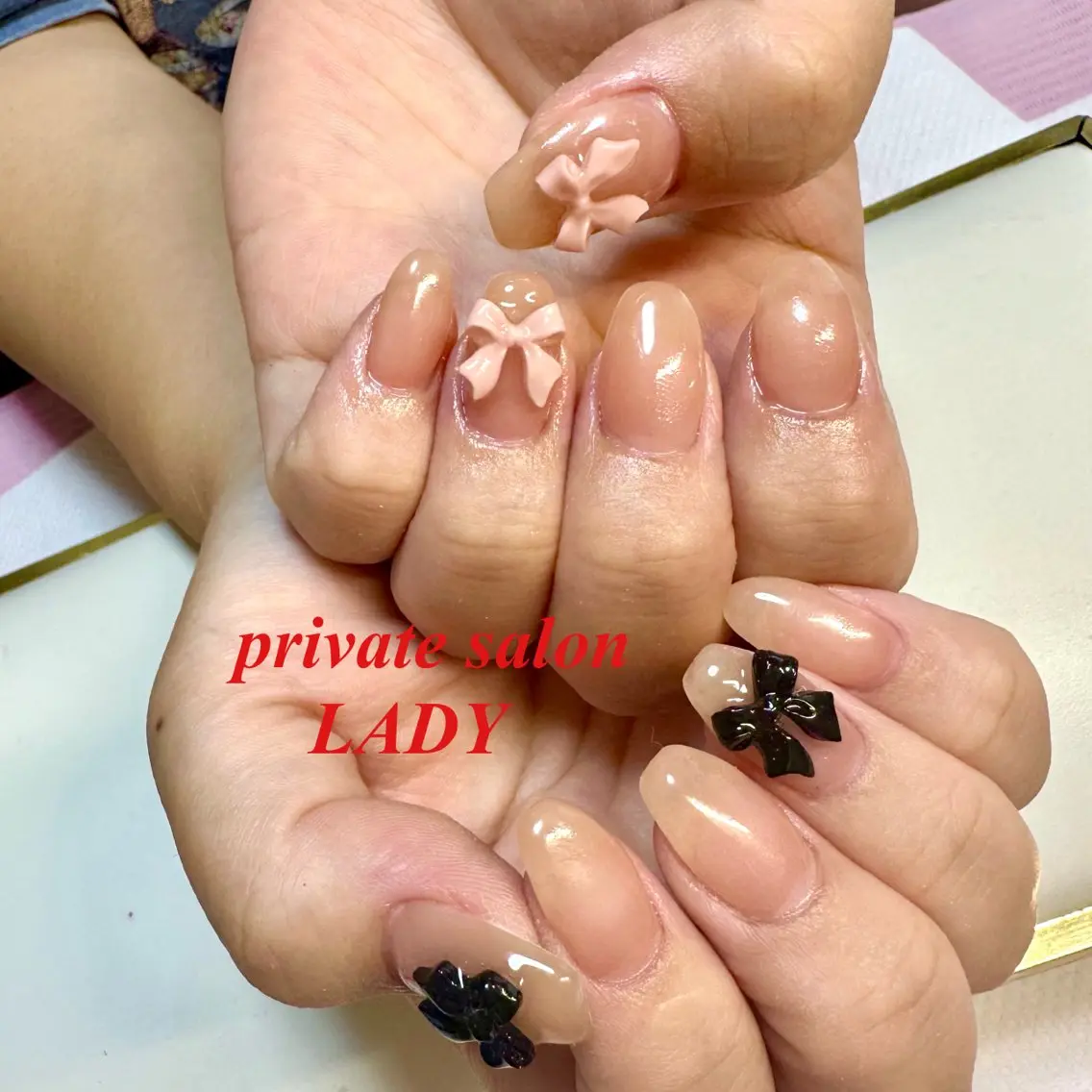 ネイル リボン 桜田 麻菜のネイルデザイン