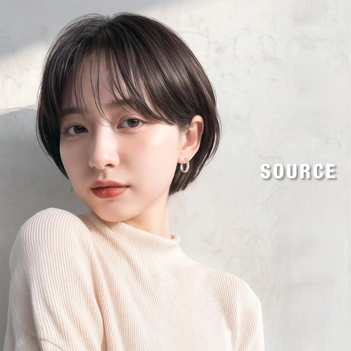 ショート カラー 透明感カラー イルミナカラー 縮毛矯正 SOURCE枚方🫧 透明感カラー/ケアのヘアスタイル