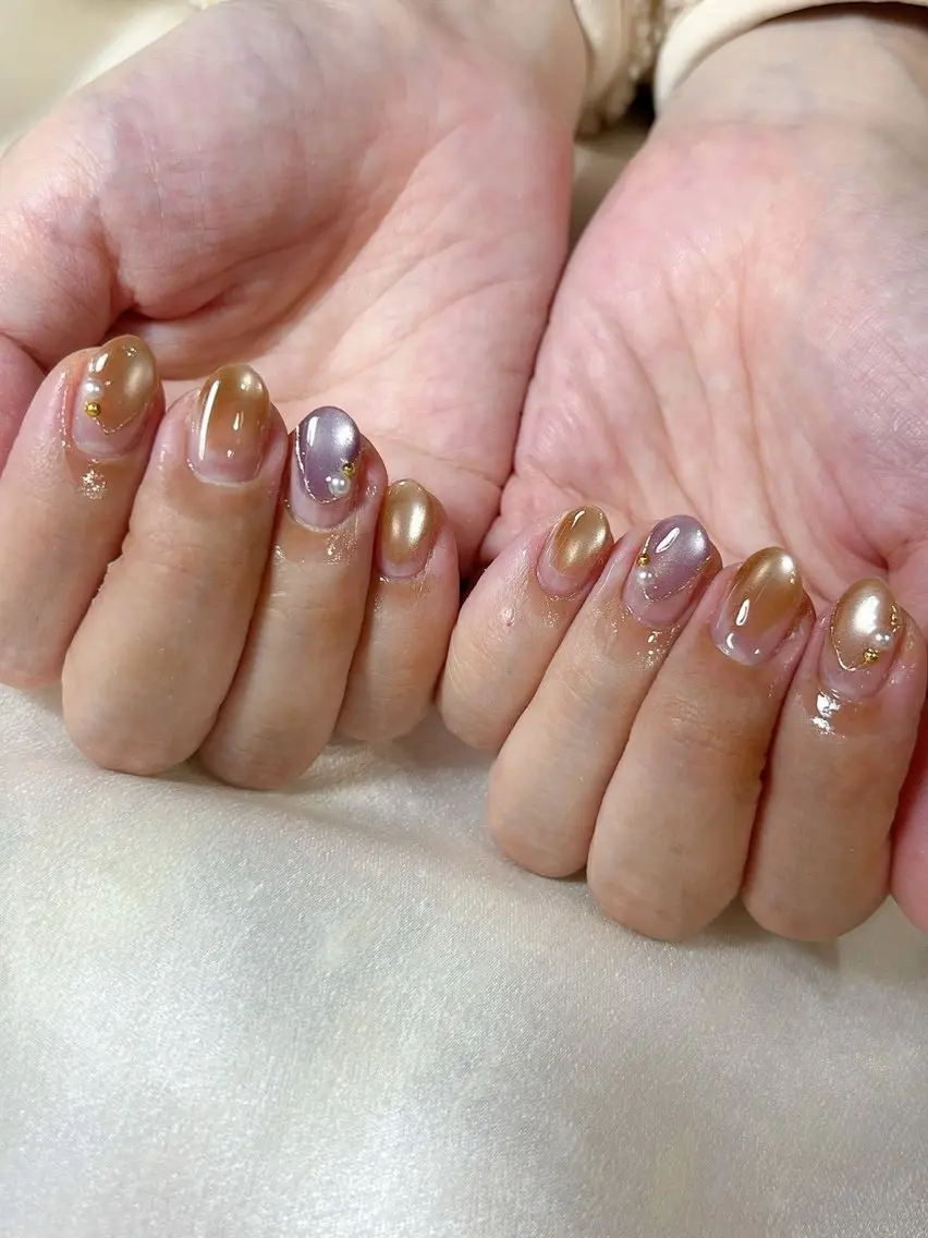 ネイル アニマル柄 オーロラネイル フットネイル フレンチネイル ジェルネイル ハンドネイル kiki nail たまプラーザのネイルデザイン