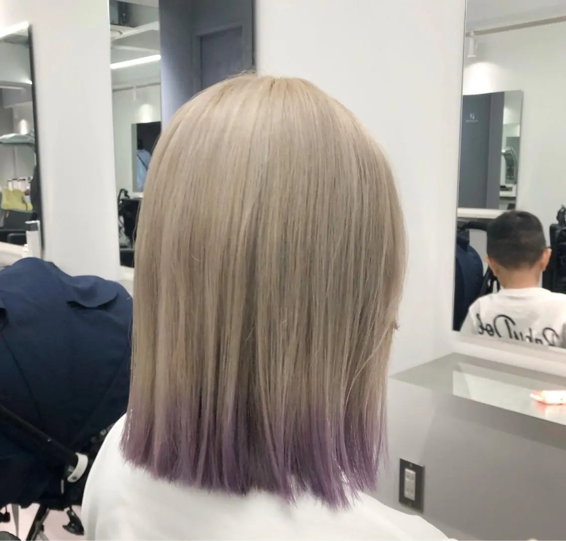 ミディアム カラー ヘアカラー 矢島颯哉/ハイトーン ブリーチカラー💎のヘアスタイル
