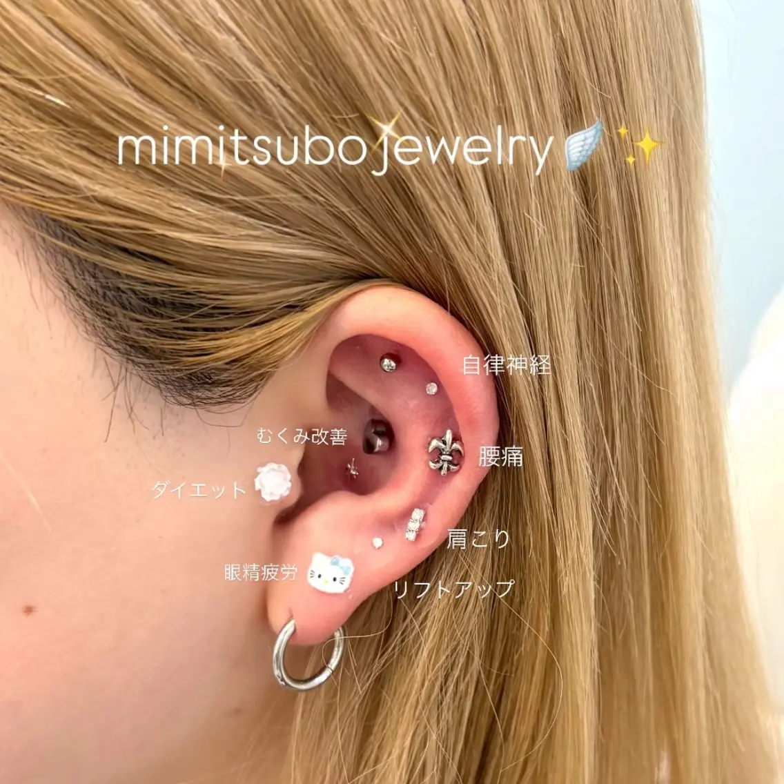 mimitsubo jewelry💎14粒🪩耳ツボジュエリーの写真