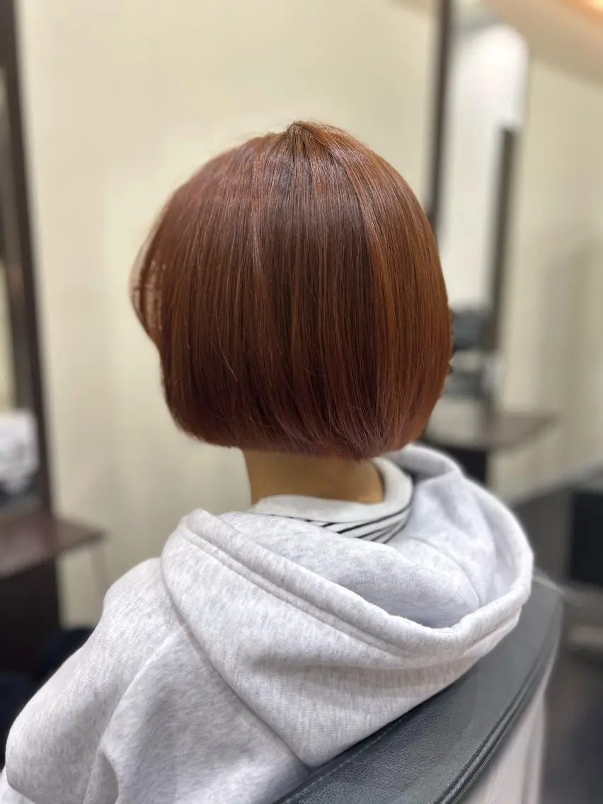 ショート カラー ショートボブ ブラウンカラー オレンジ オレンジブラウン ボブ 加藤 大波のヘアスタイル