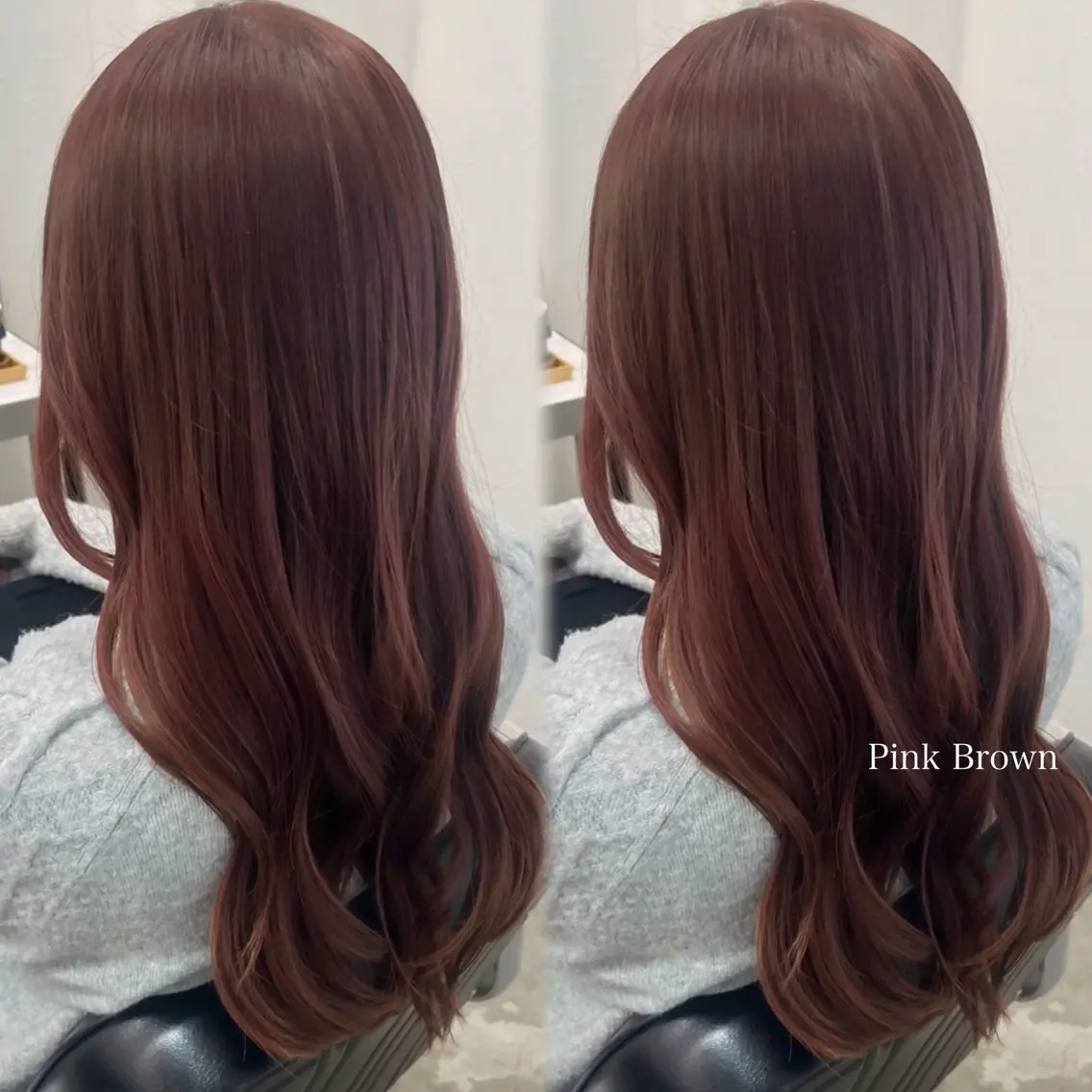 ロング カラー ブラウンカラー ピンクカラー ピンクブラウン ヘアカラー 韓国ヘア🇰🇷 HINAのマツエク・マツパデザイン