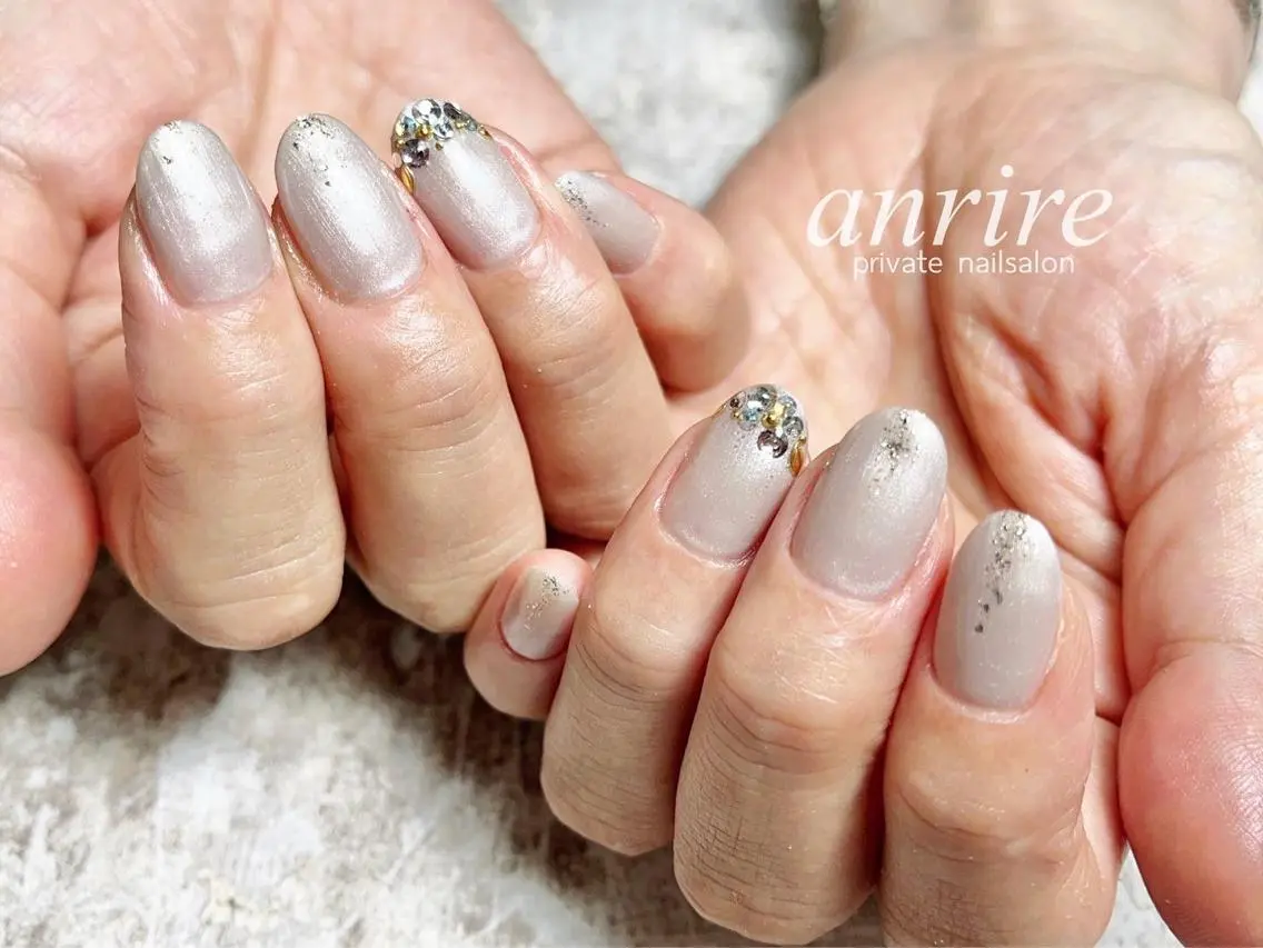 ネイル ジェルネイル キラキラネイル ラメ(グリッター) オフィスネイル ワンカラーネイル ハンドネイル nailsalon anrireのネイルデザイン