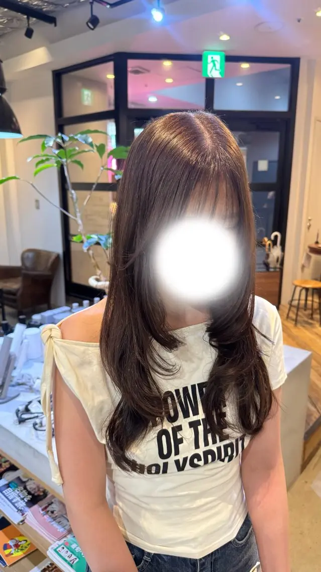 ロング ハイレイヤー レイヤーカット カット ヘアカラー パーマ miu/レイヤー /ラベンダーカラーのヘアスタイル