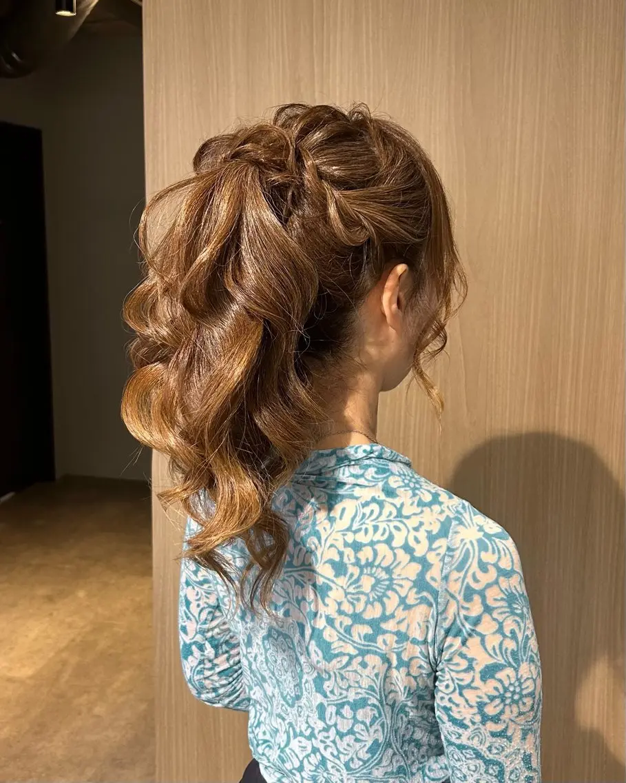 ヘアアレンジ ポニーテール ヘアセット juve.大分/ 秋月ひとはのヘアスタイル