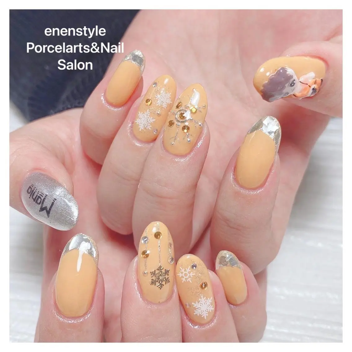ミディアム ネイル アイブロウ 🐾enen style 🐾のネイルデザイン