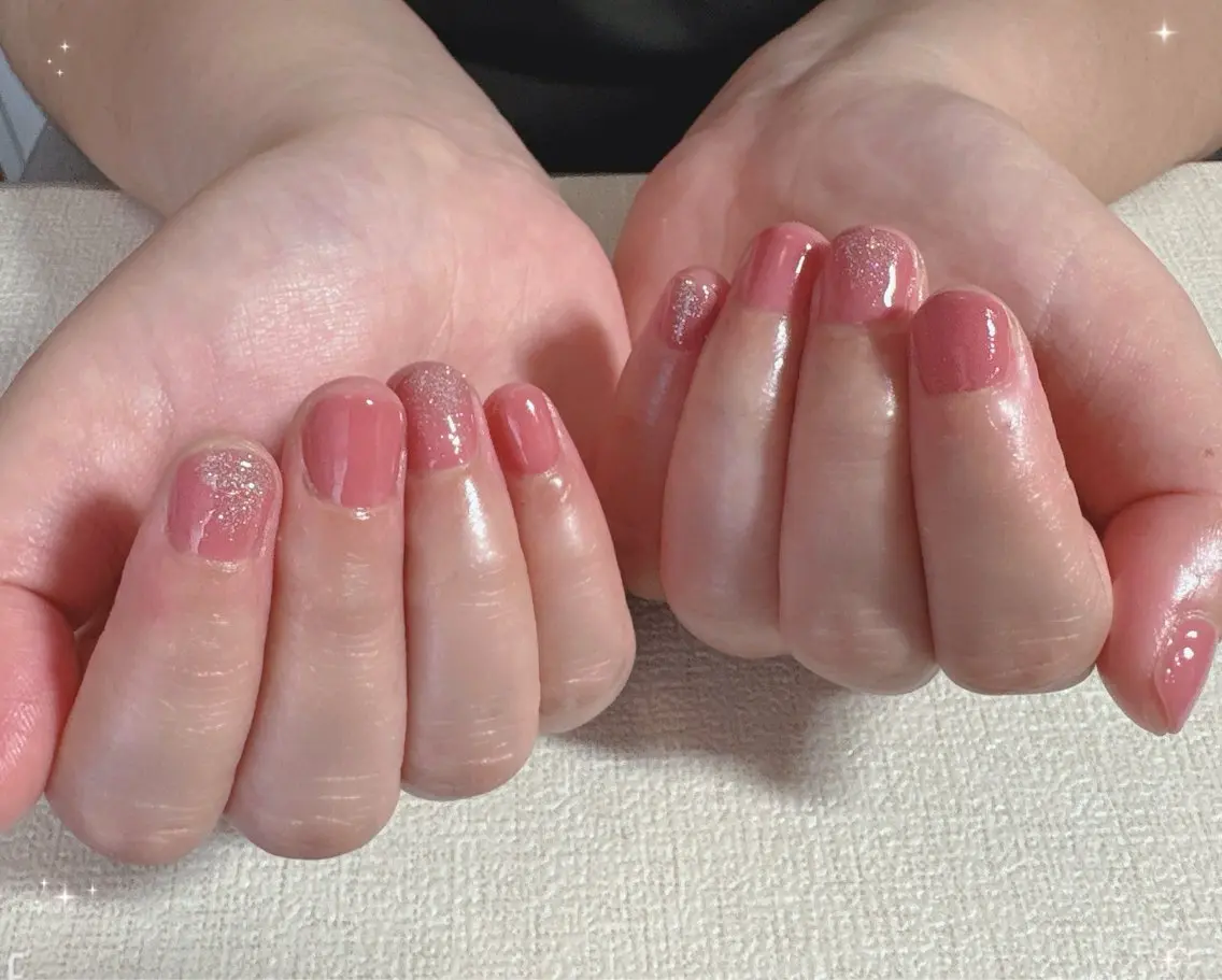 ネイル ピンク non nail ⭐︎のネイルデザイン