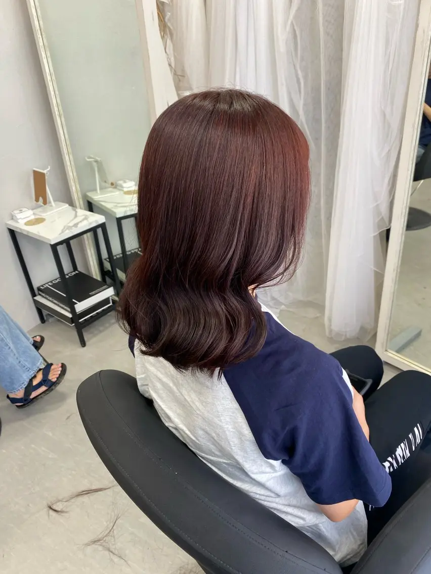 カラー ブリーチ ブラウンカラー ブリーチなしカラー レッドカラー XELM高崎 🤍Kyokaのヘアスタイル