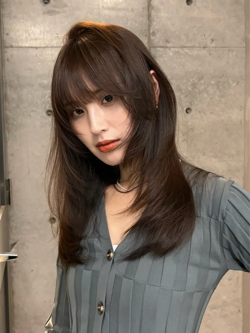 ロング カラー カット ヘアカラー トリートメント Saki/レイヤー/ 柔らかカラーのヘアスタイル