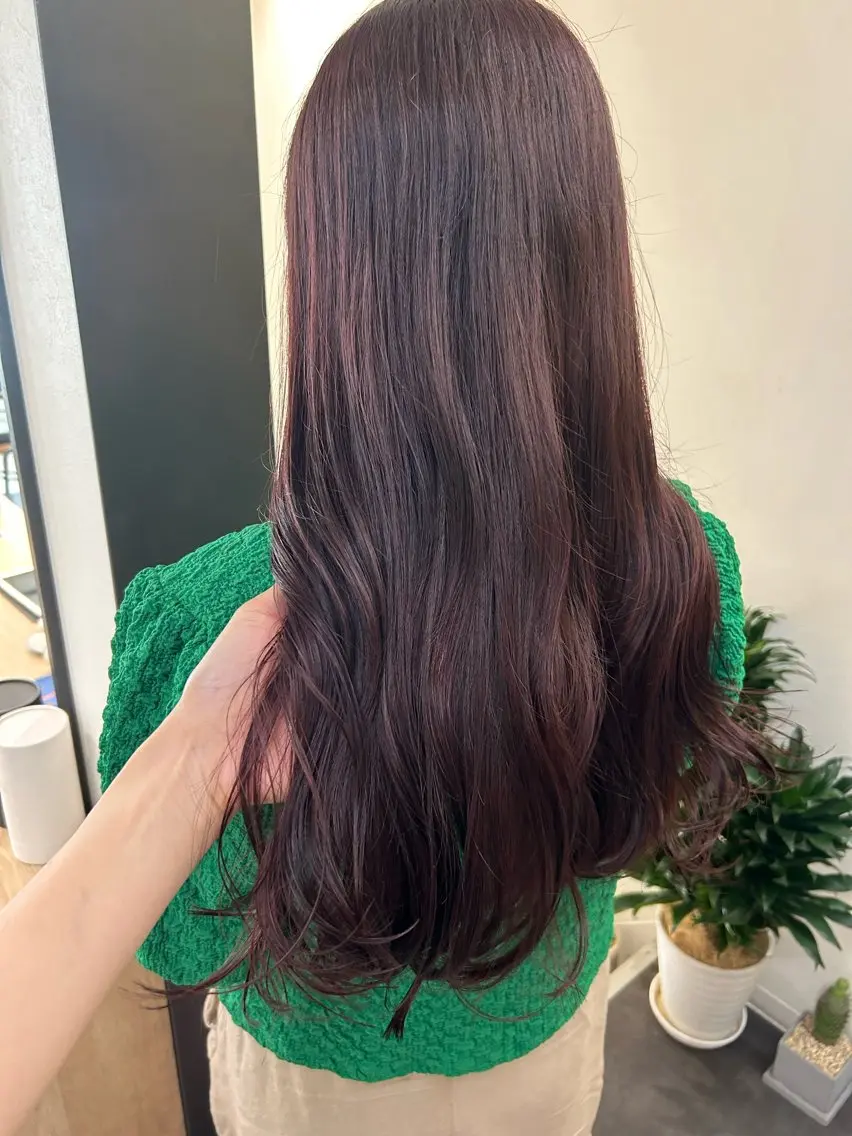 ロング カラー ブラウンカラー レッドカラー レッドブラウン hubhair レイヤー/透明感のヘアスタイル