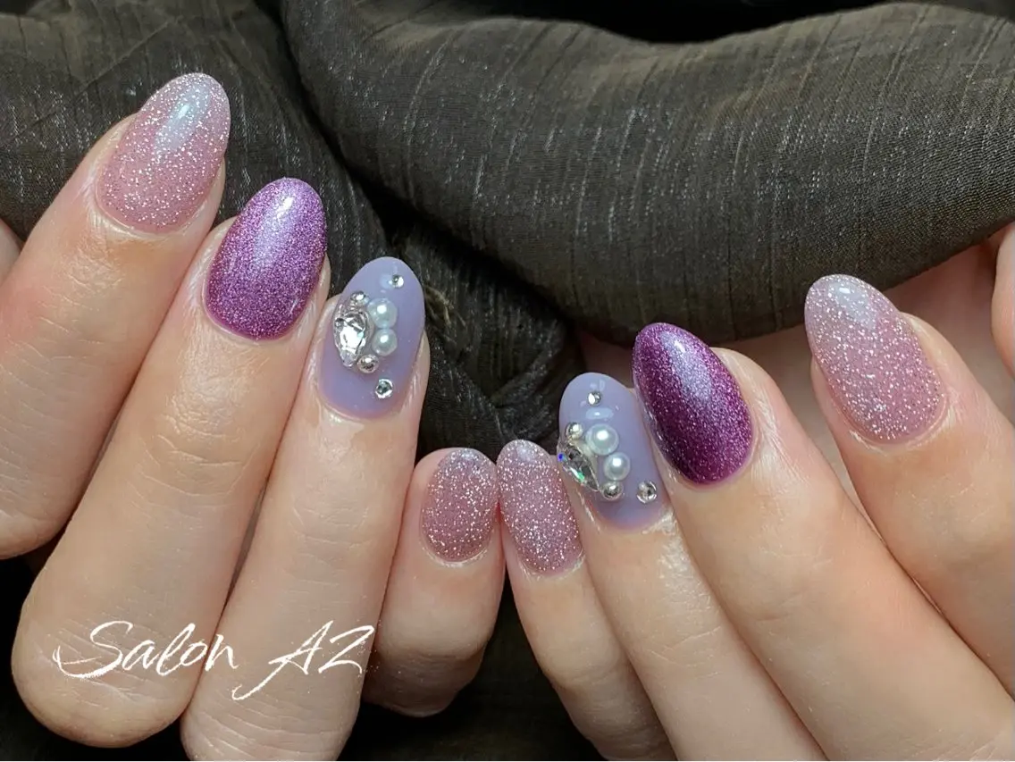 ネイル アートネイル フットネイル フレンチネイル マグネットネイル 持ち込み ハンドネイル salon AZ NANAのネイルデザイン