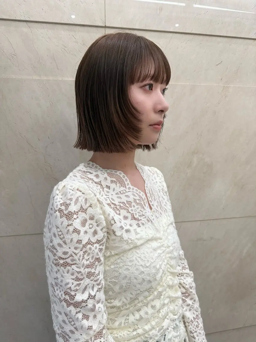 ミディアム カット ヘアカラー トリートメント hanami /名駅のヘアスタイル