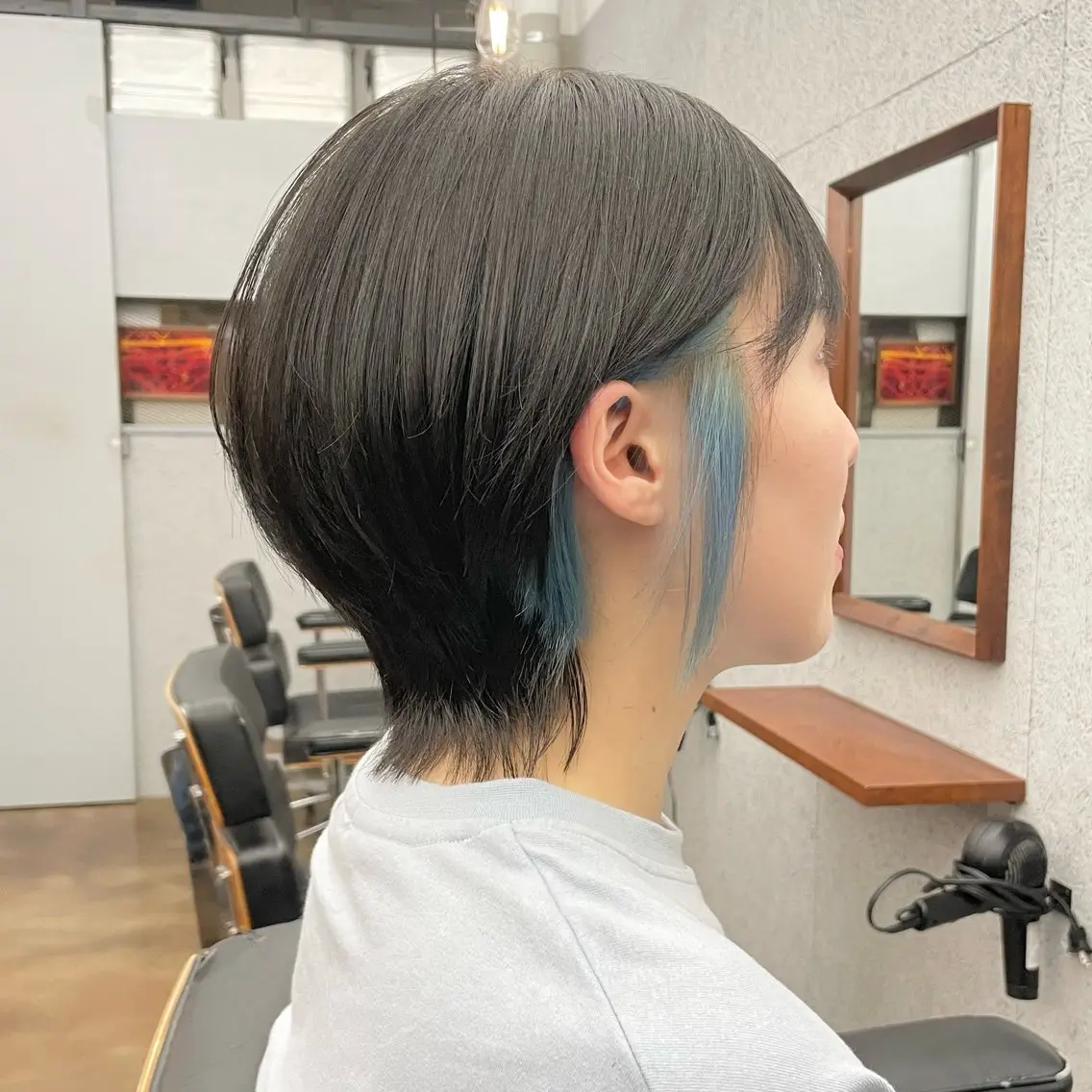 ショート カラー メンズ メンズブリーチ メンズウルフカット ブリーチ ブルーカラー ショートヘア カット ヘアカラー トリートメント ヘアセット ✂︎ウルフ・ショート ✂︎MIKUNIのヘアスタイル