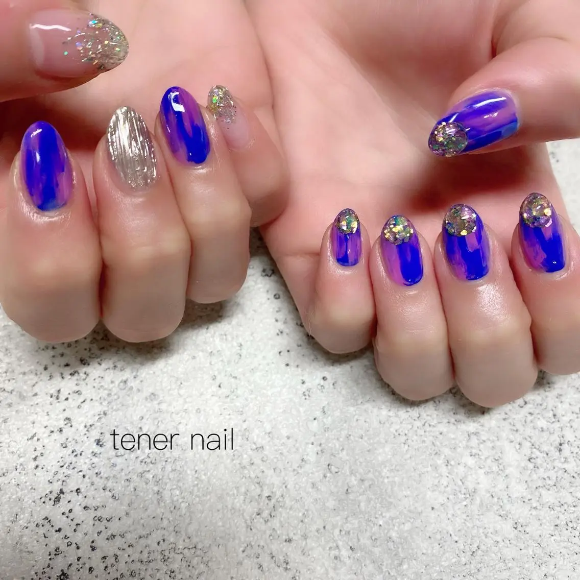 ネイル ブルー テネルネイル tener nailのネイルデザイン