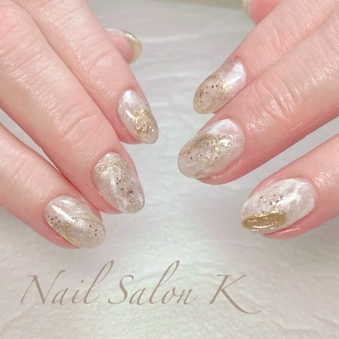 ネイル ゴールド ニュアンスネイル ハンドネイル Nail Salon K 🧸美爪育成のネイルデザイン