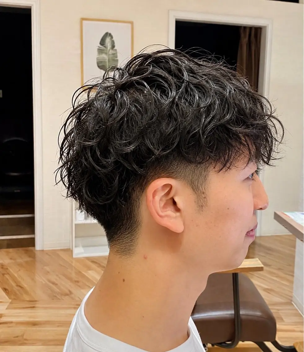 パーマ メンズ カット パーマ イシカワ ユウタのヘアスタイル