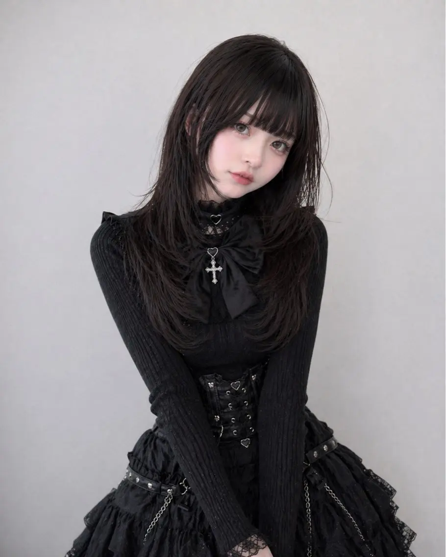 ロング 顔周りカット ハッシュカット 韓国風ヘア レイヤーカット 似合わせカット カット ヘアカラー ⚡️下園あゆむ⚡️ レイヤーウルフ/韓国のヘアスタイル
