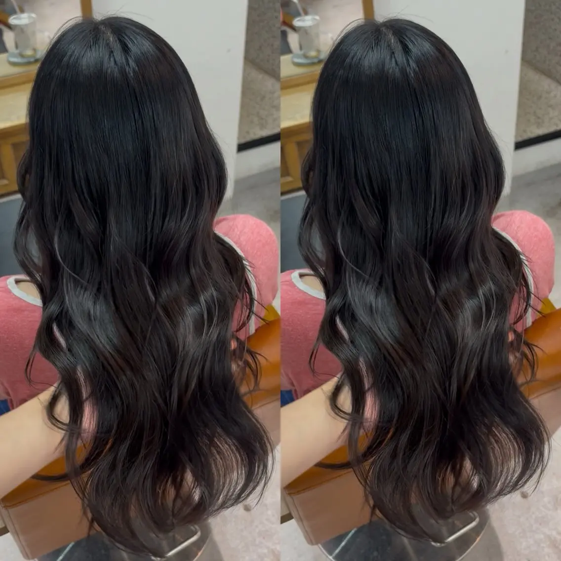 ロング カラー 黒髪 ヘアカラー なんば、心斎橋🍓 ハイトーンnicoのヘアスタイル