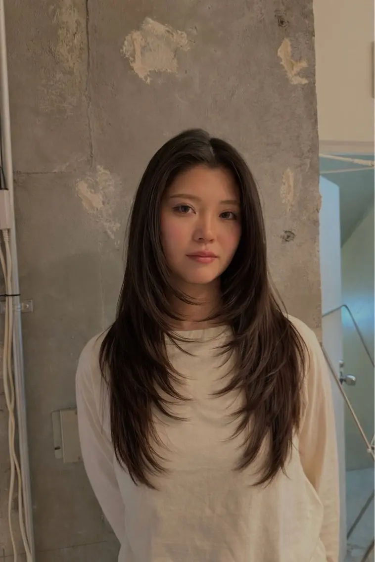 ロング カット ヘアカラー 河本 伶のヘアスタイル