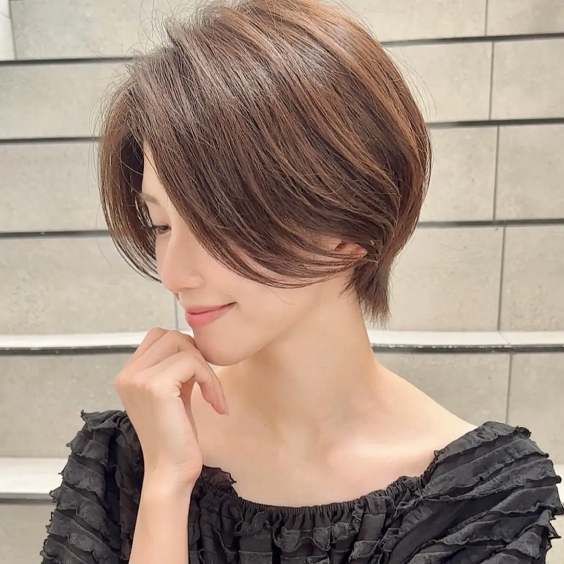 ショート レイヤー|縮毛矯正 |韓国ボブ|岡田洸太のヘアスタイル