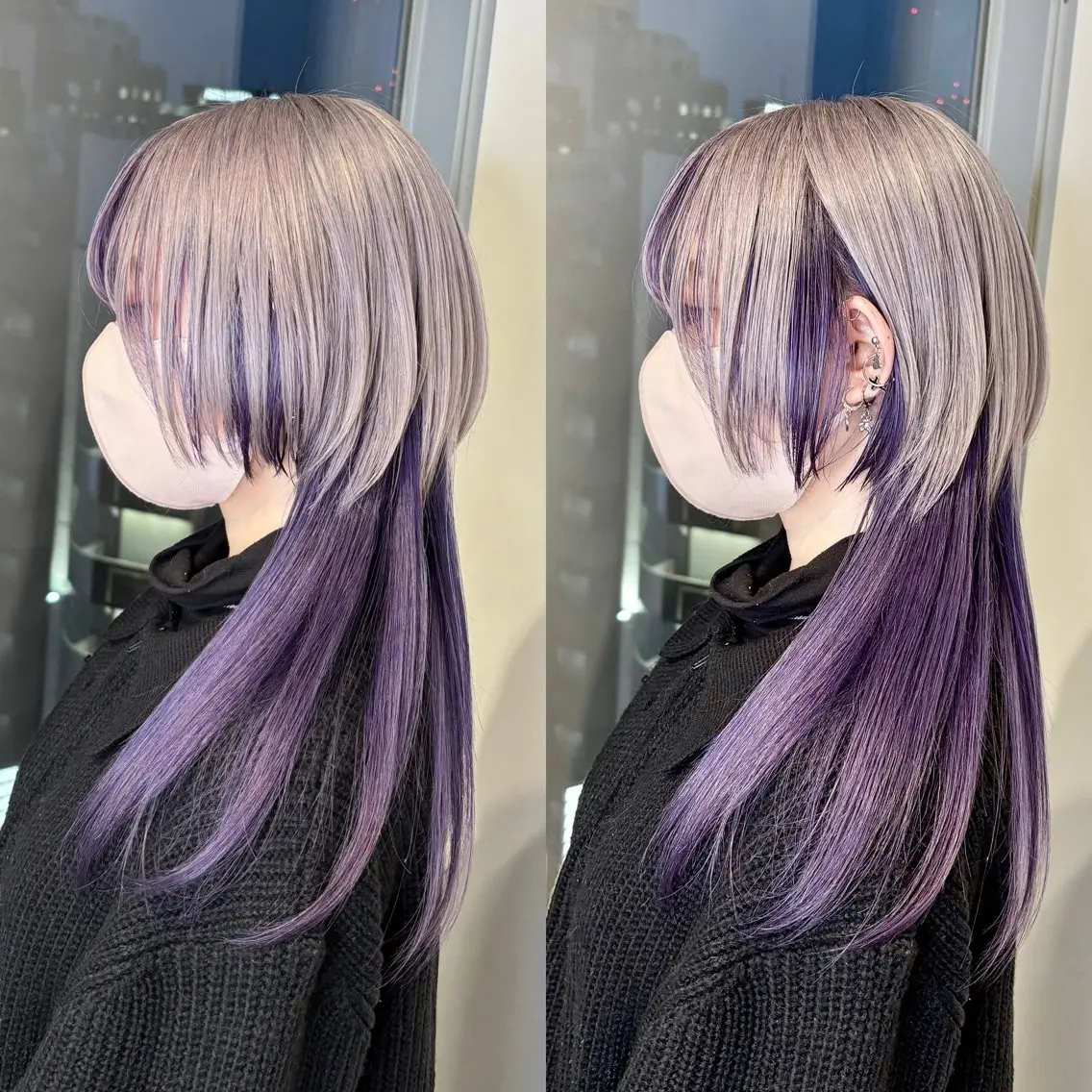 ロング カラー ヘアアレンジ ロング ウルフカット ヘアカラー トリートメント ｲﾝﾅｰｶﾗｰ屋さん 🫧伊藤拓実のヘアスタイル