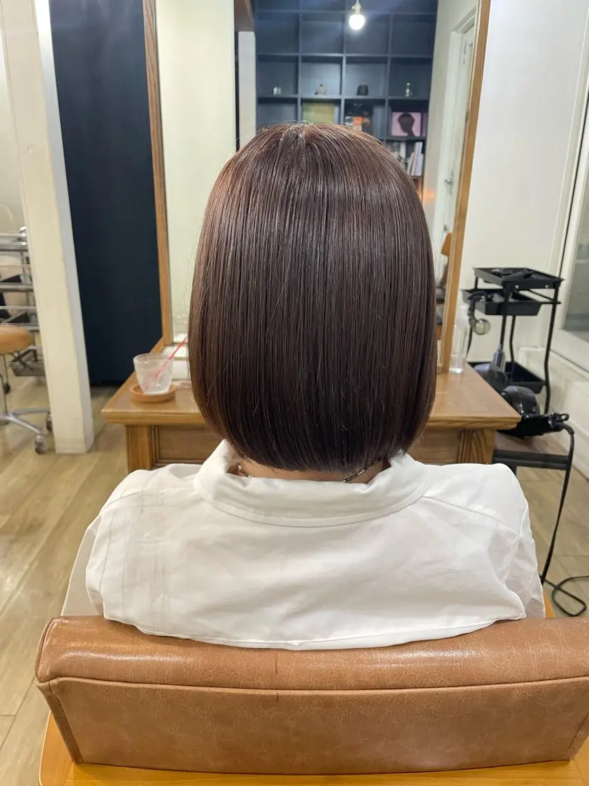 ミディアム 縮毛矯正 なな🦋／ 原宿のヘアスタイル