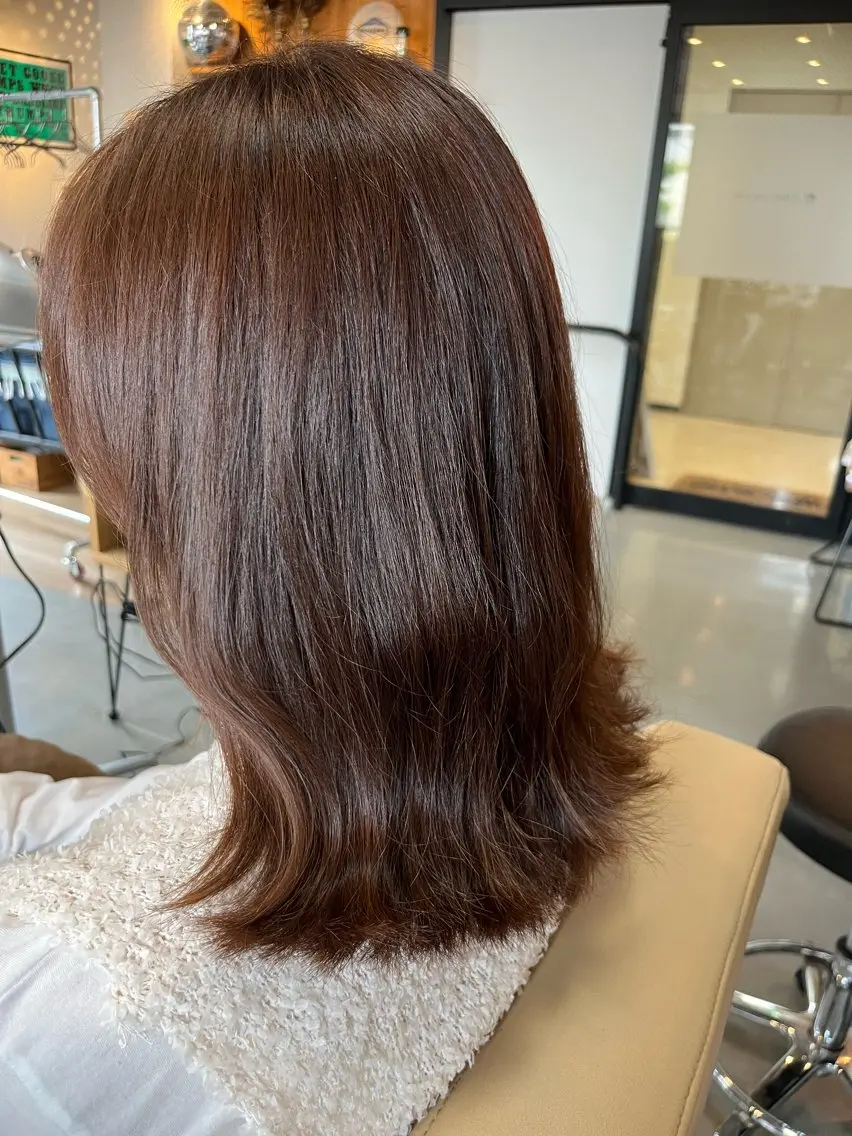 ミディアム ラベンダーベージュ カット ヘアカラー トリートメント 阪神西宮★JUNO 川﨑温子のヘアスタイル
