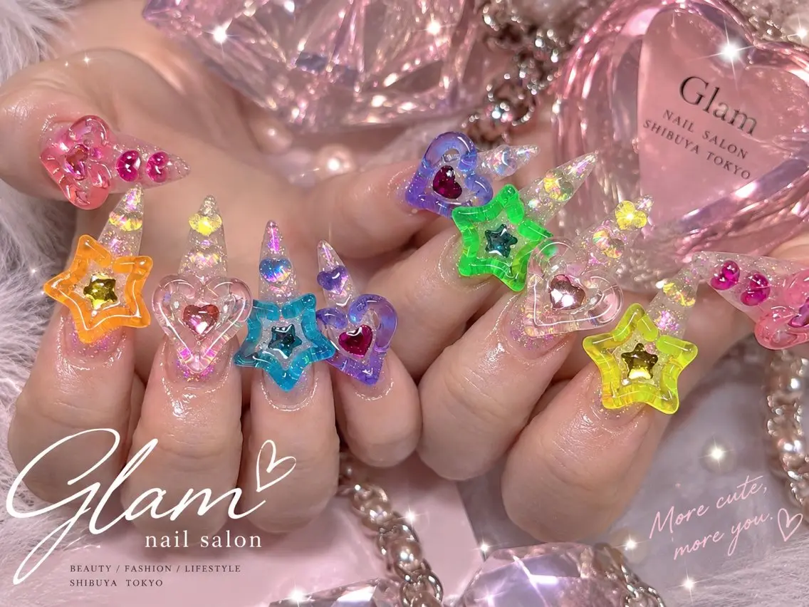 ネイル エツメ💅 長さ出し🎀デザインのネイルデザイン