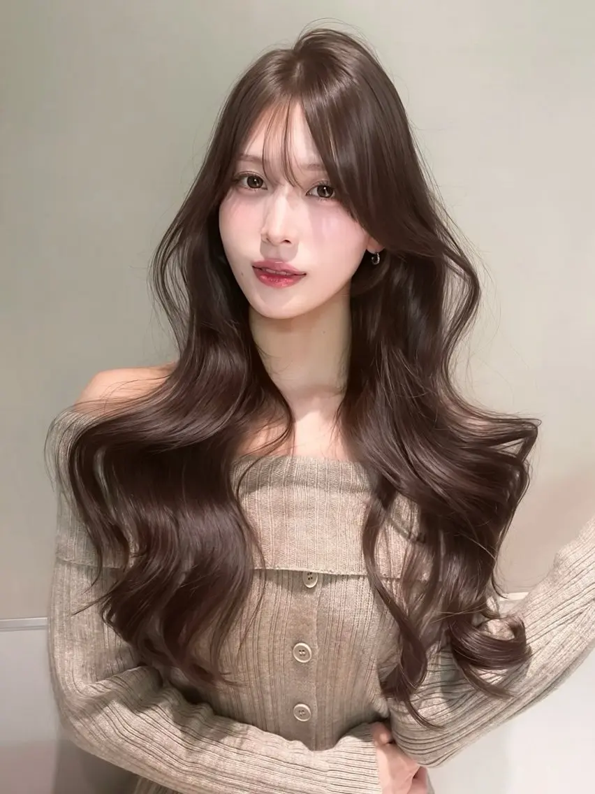 ロング カラー ヘアカラー トリートメント ヘッドスパ ヘアセット 韓国ヘア/レイヤー Londエレンのヘアスタイル