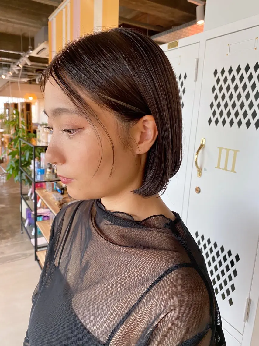 ショート ボブ カット ヘアカラー 安藤 結花のヘアスタイル