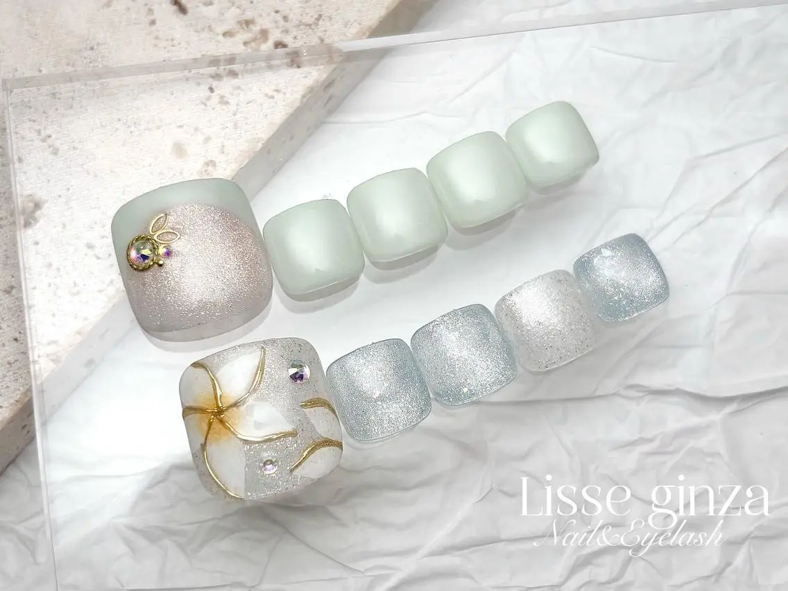 ネイル フットネイル シンプルネイル フットネイル Lisse 銀座 Takagiのネイルデザイン