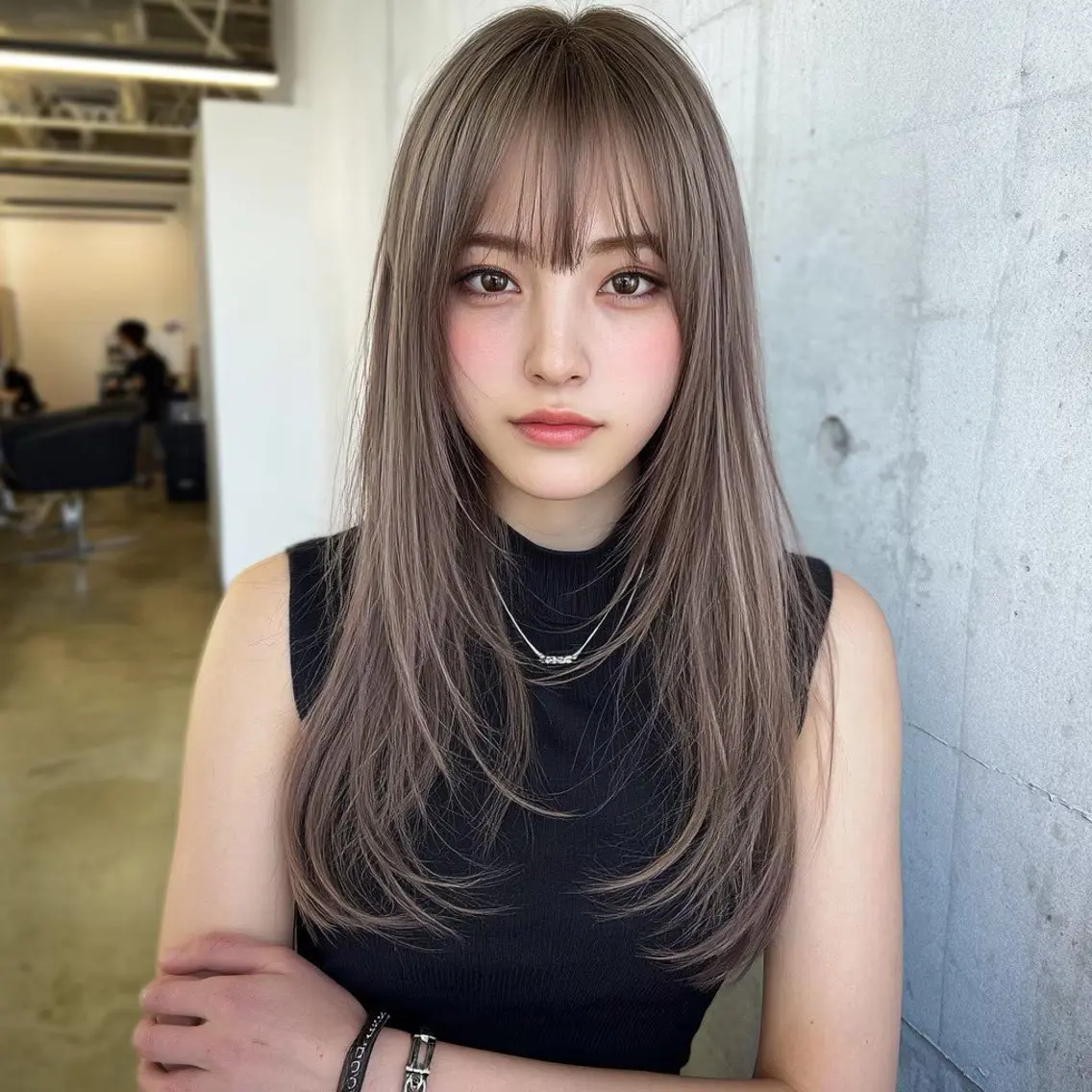 ロング カラー ブリーチ イルミナカラー ブリーチなしカラー 髪質改善 レイヤーカット トリートメント 🌈髪質改善💕 縮毛矯正✨青木まで✨のヘアスタイル