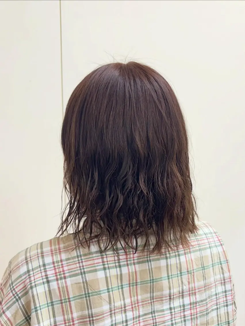 ミディアム カラー ミディアムパーマ ブリーチ ブラウンカラー 🌻カラーモデル /艶カラー/あい🌻のヘアスタイル