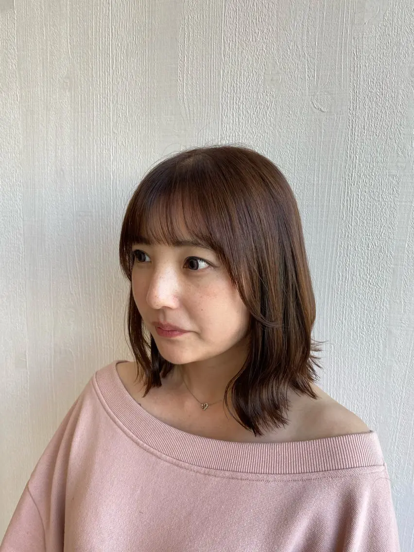 ミディアム ヘアカラー 佐藤 森夏のヘアスタイル