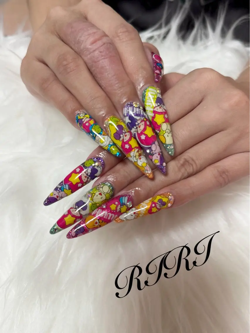 ネイル ジェルネイル ロングネイル スカルプネイル シンプルネイル バレンタイン ハンドネイル riri オーナーのネイルデザイン