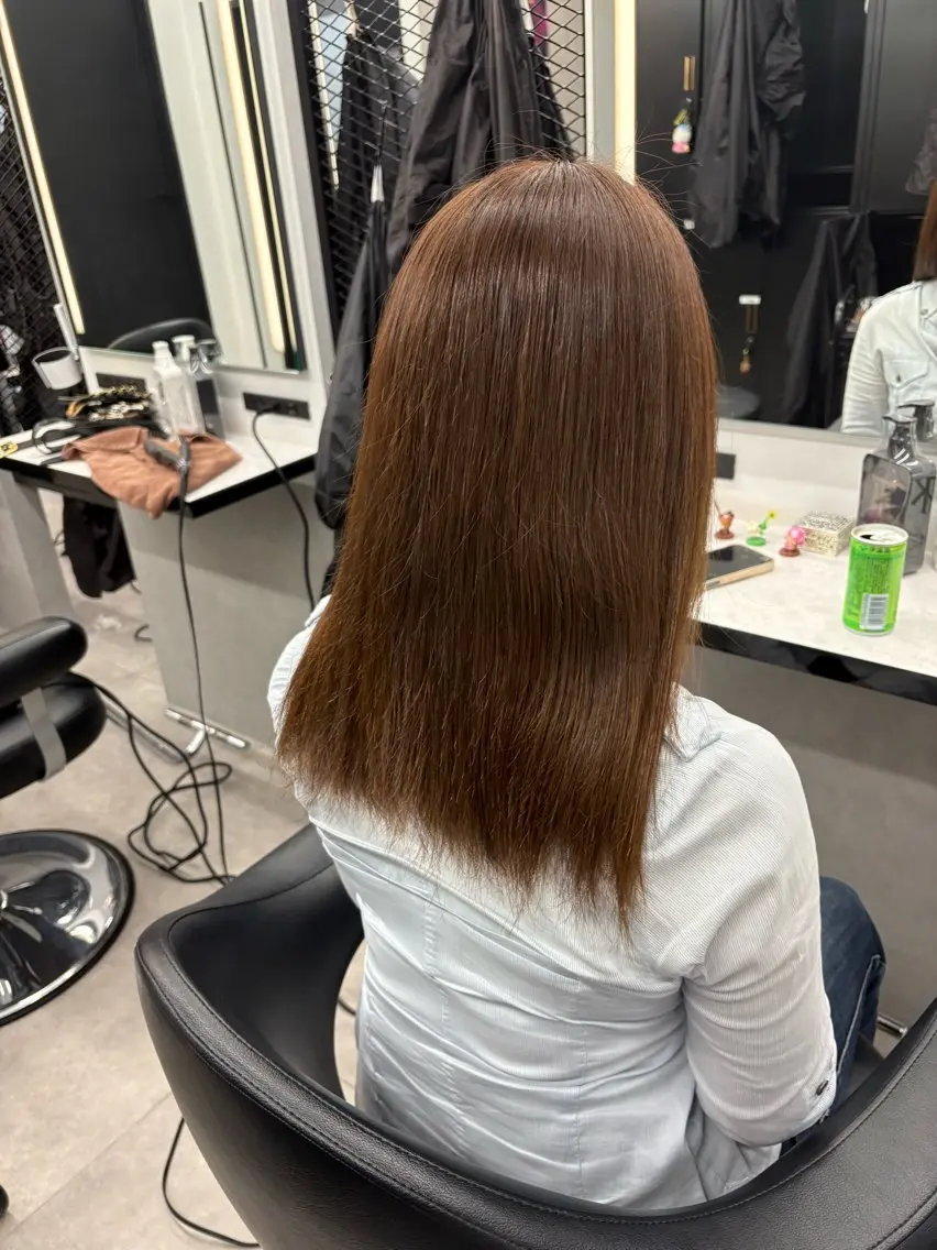 ミディアム カラー ブラウンカラー ヘアカラー ZYNX わかなのヘアスタイル