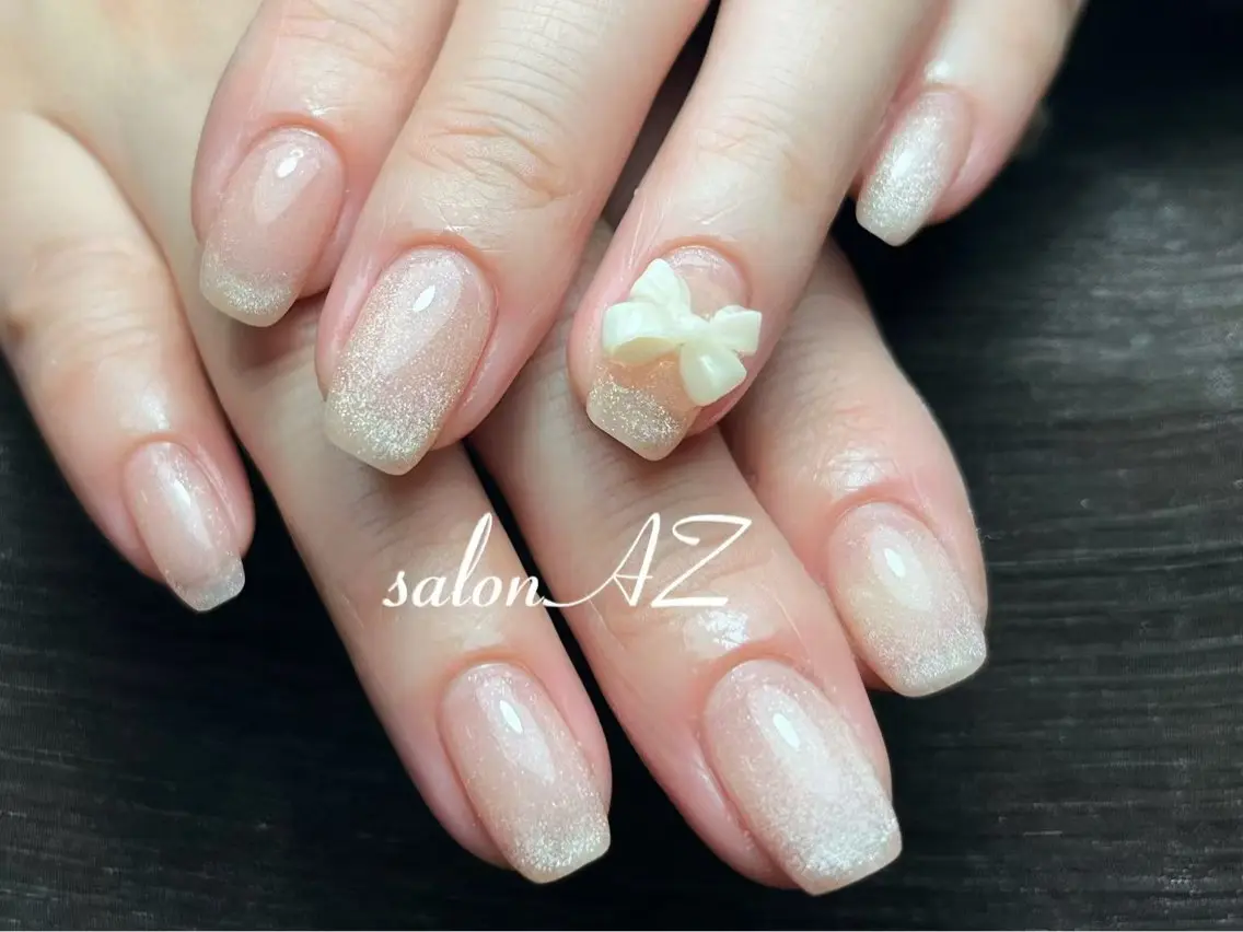 ネイル 長さ出し フットネイル フレンチネイル マグネットネイル ニュアンスネイル salon AZのネイルデザイン