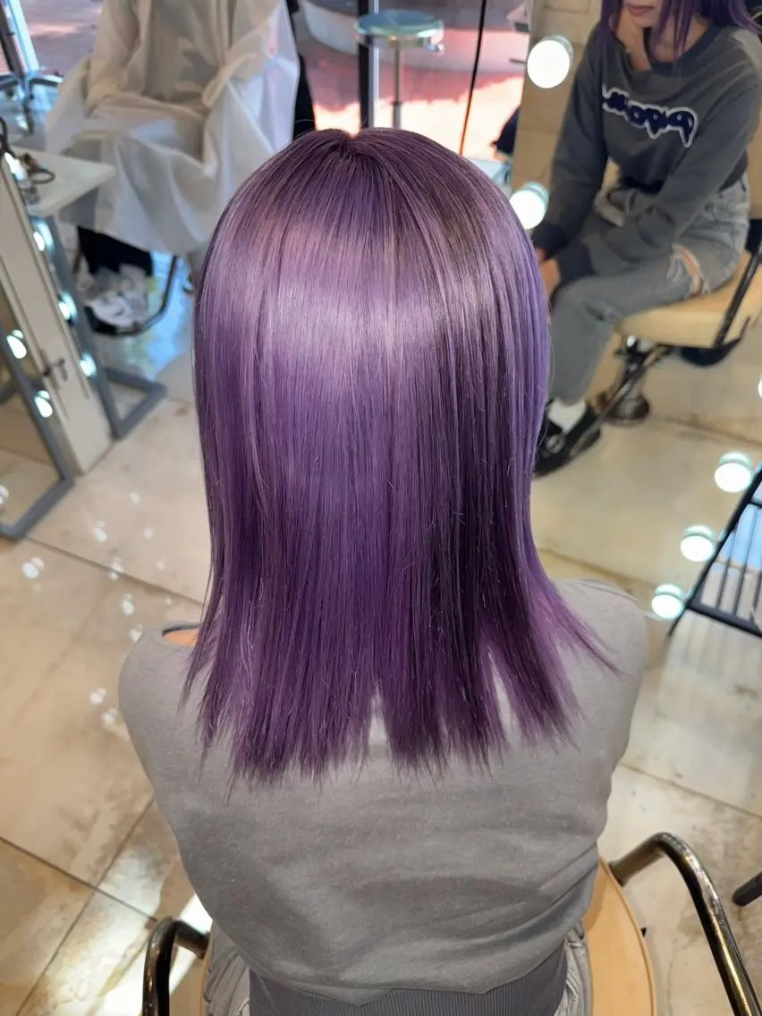 ミディアム カラー ヘアカラー トリートメント ヘアセット HARUNA/原宿/ デザイン/カットのヘアスタイル