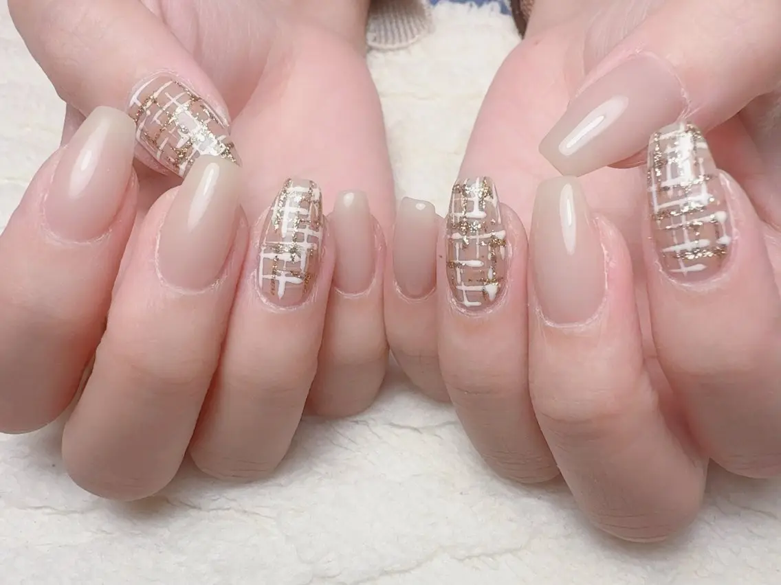 ネイル ツイードネイル ハンドネイル cat‘s nail🐈⬛のネイルデザイン