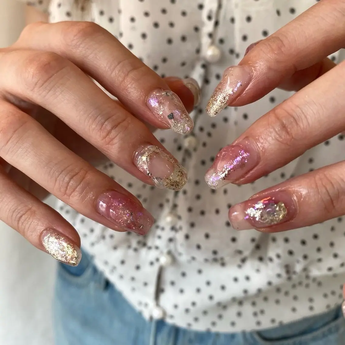 ネイル キラキラネイル ピンク nail◯ petitnanoのネイルデザイン