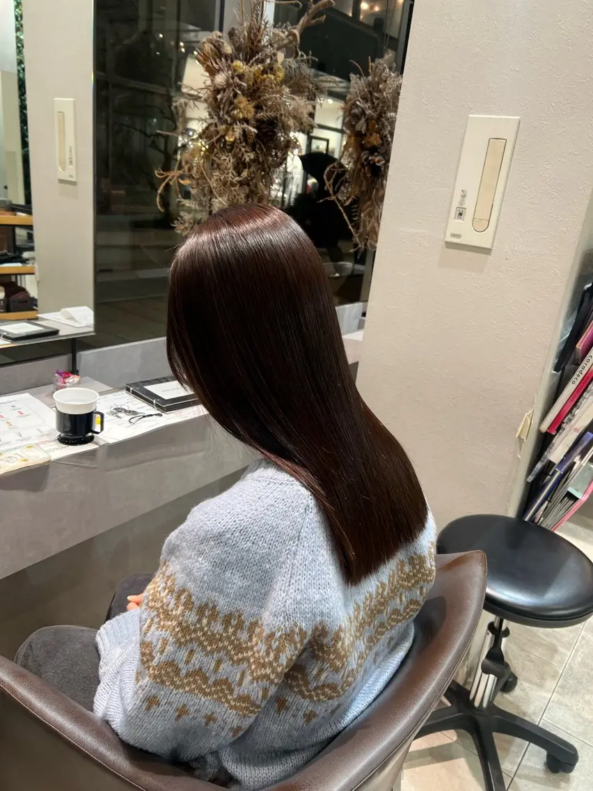 ロング パーマ 髪質改善 トリートメント 酸性ストレート ストレートパーマ 縮毛矯正 🫧Ai/ ロロネー森ノ宮💖のヘアスタイル