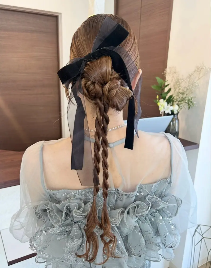 ロング ヘアアレンジ ヘアセット Hanon 掛水　美桜のヘアスタイル