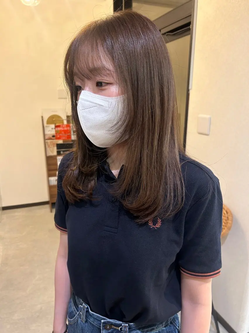 セミロング カラー カット ヘアカラー トリートメント CARICIA 白木 由里加/新栄のヘアスタイル