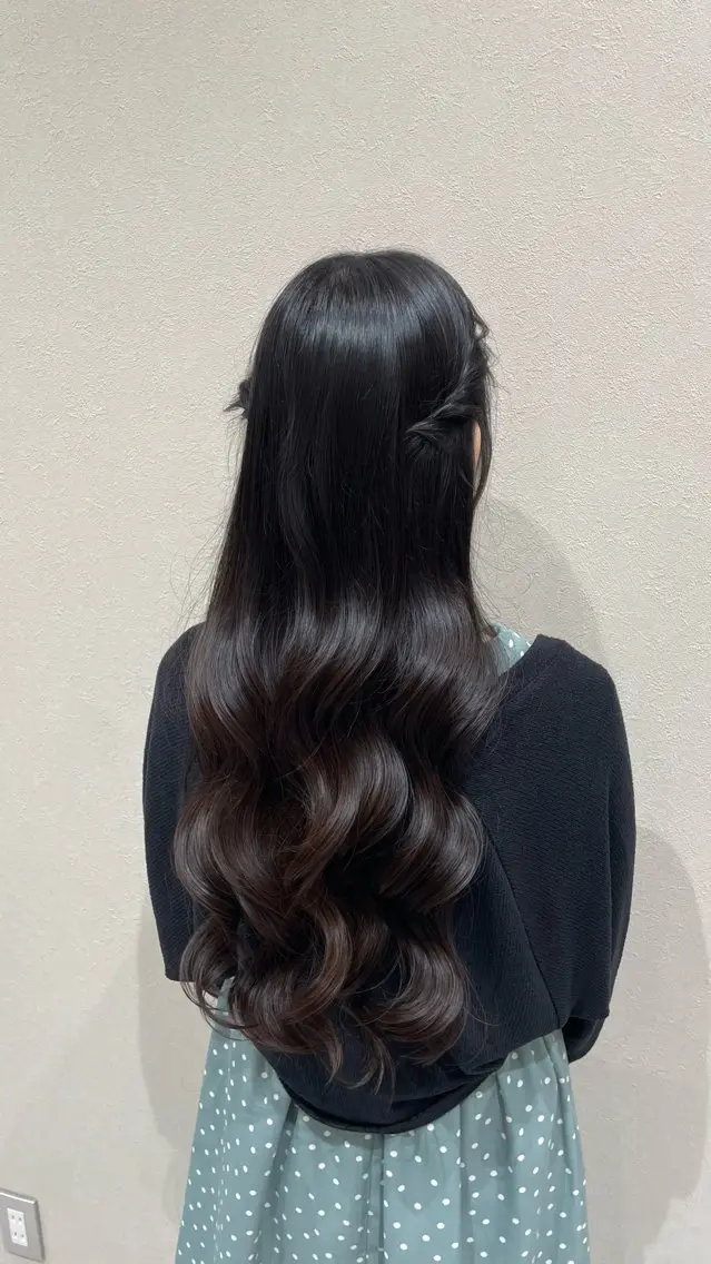 ロング ヘアアレンジ カット ヘアセット ヘアセット/ 透明感カラー/あやのヘアスタイル