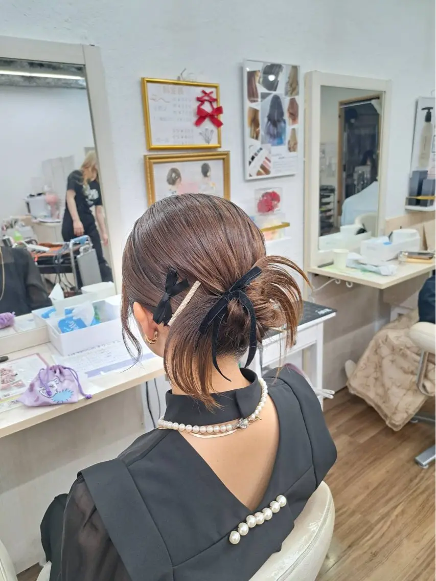 セミロング ヘアセット GLOSS 心斎橋 山上のヘアスタイル