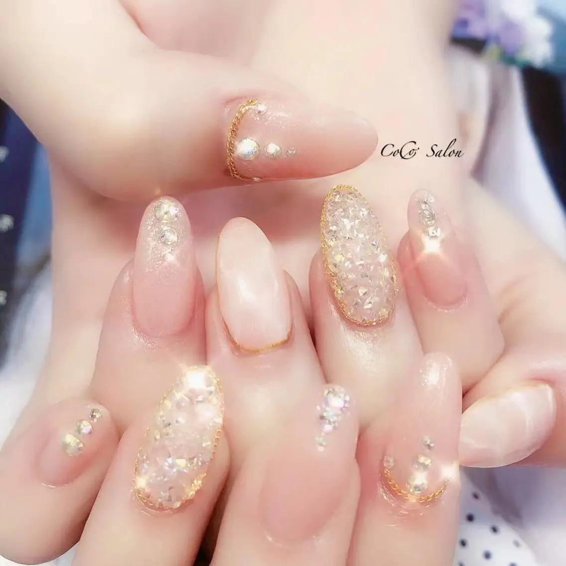 ネイル キラキラネイル ピンク CoCoSalon ネイル/まつ毛予約のネイルデザイン